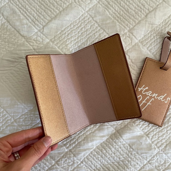 Passport Cover & Luggage Tag in Rose Gold - Picture 2 of 5